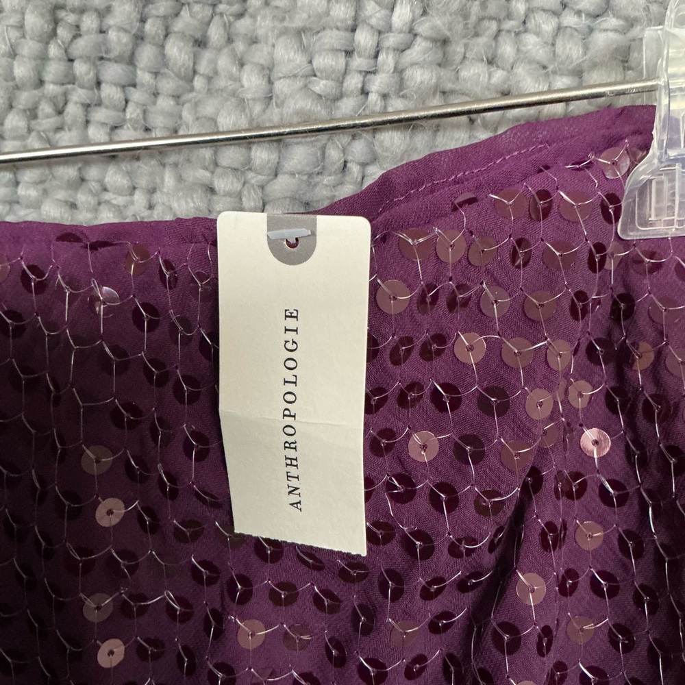 Anthropologie Plum Sequin Maxi Skirt - Picture 3 of 6